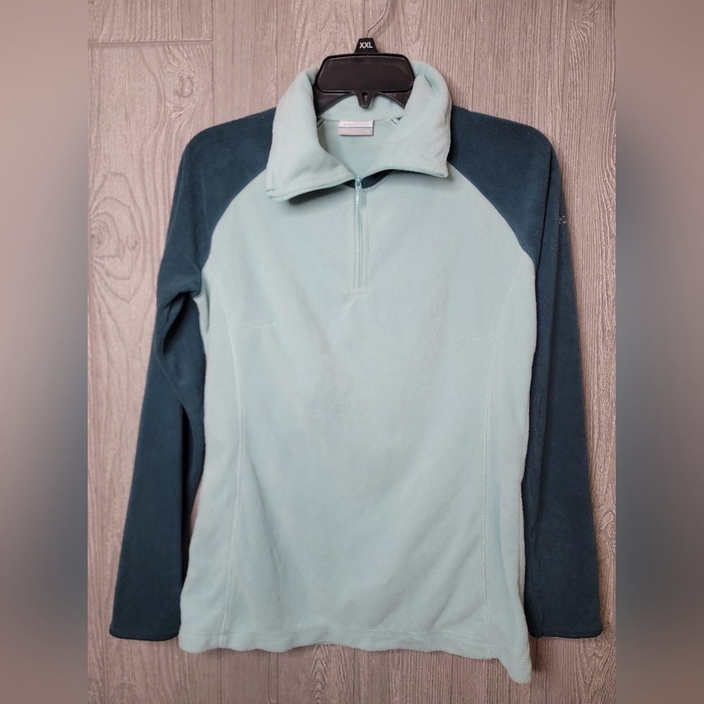 Columbia WOMENS's Zip Up Sweater - Light TEAL and Dark TEAL